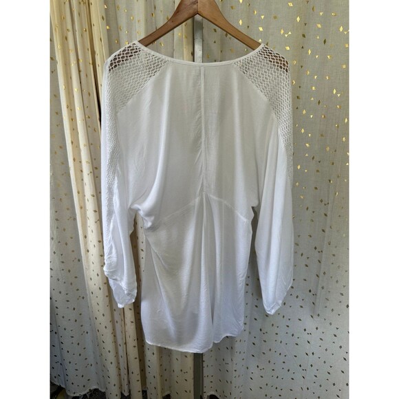 Raviva Women's Bohemian Macrame Crochet Detail Swim Cover Up Tunic Dress M - Picture 3 of 5